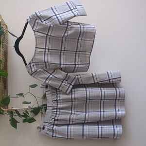 Plaid skirt and top set, made in USA